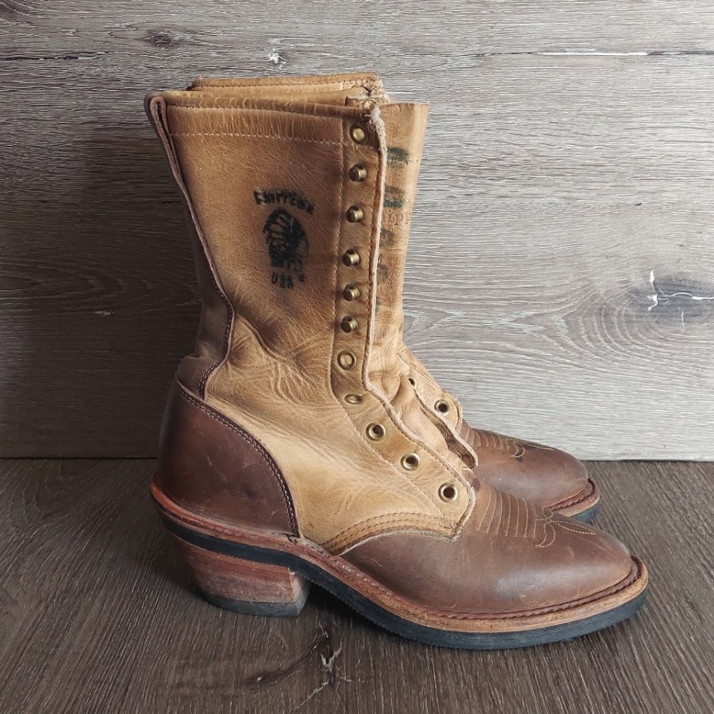 Vintage Chippewa Midwestern Packer Logger Boots 6M